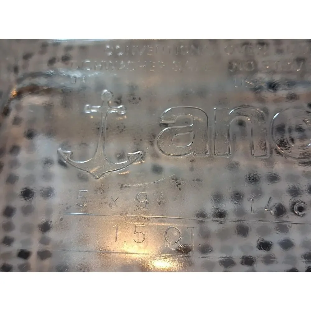 Vintage Anchor Hocking Clear 1.5 Qt Glass Loaf Bread Pan Baking Dish 5 × 9